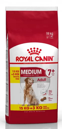 Royal Canin Medium Adult 7+ Hondenvoer 15kg + 3kg Gratis