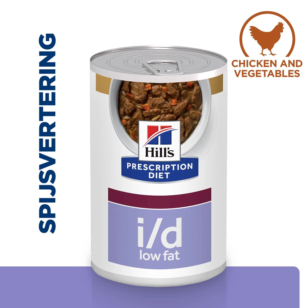 Hill's I/D Low Fat Kip & Groenten Stoofpotje Hond 12x354g - Afbeelding 2