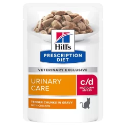 Hill's Hill’s Prescription Diet C/D – Kattenvoer Met Kip – Anti-Stress – Maaltijdzakjes 12x85g
