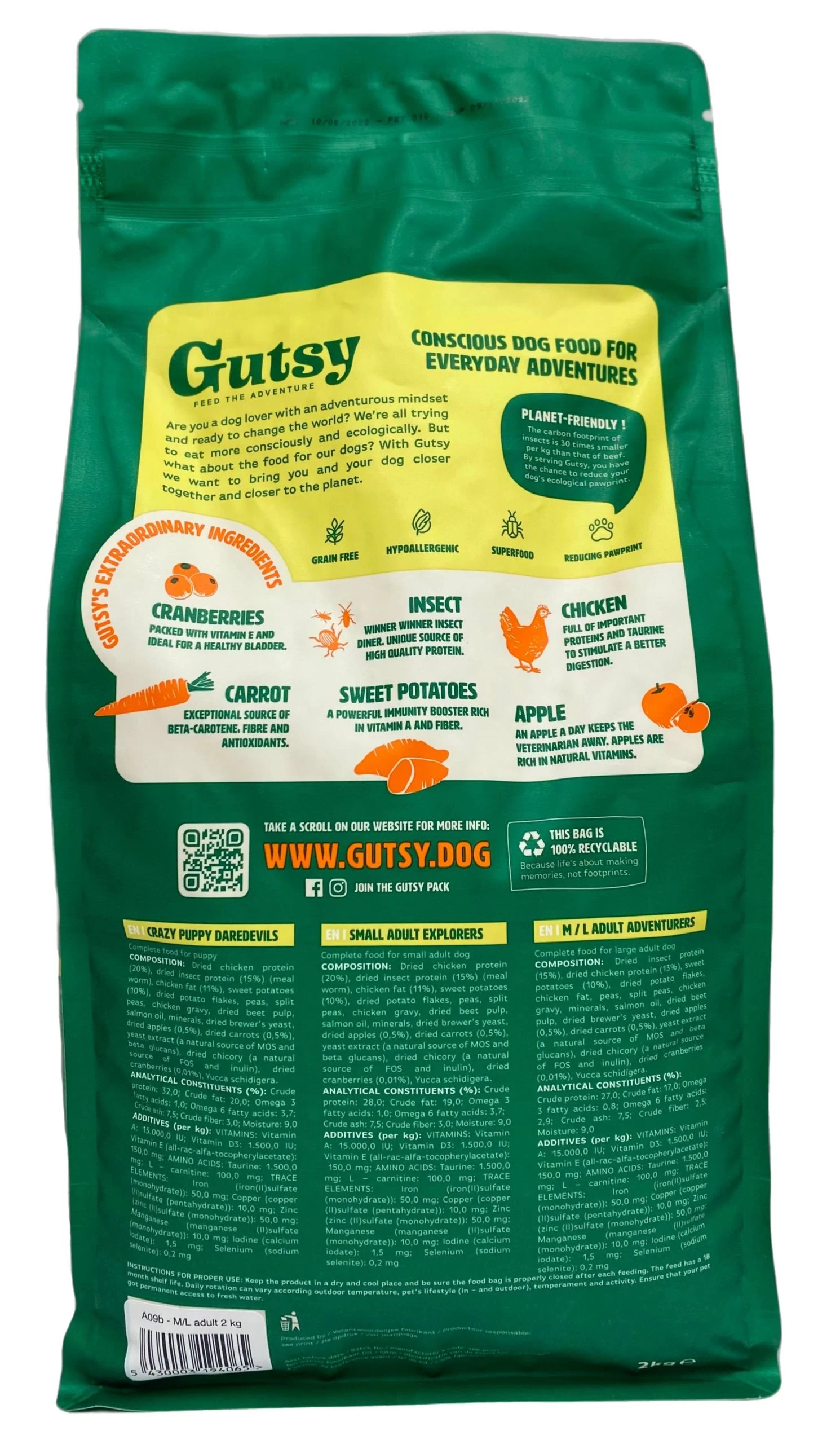 Gutsy Chicken Munchies Medium/Large Adult 10kg - Afbeelding 4